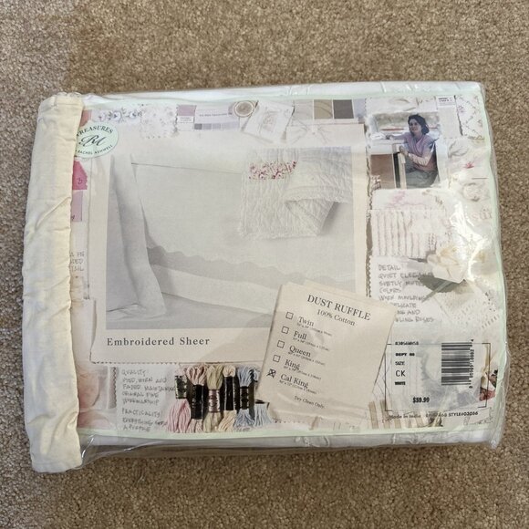 NEW Rachel Ashwell Treasures White Dust Ruffle Cotton Cottage Core Shabby Chic - Picture 4 of 9